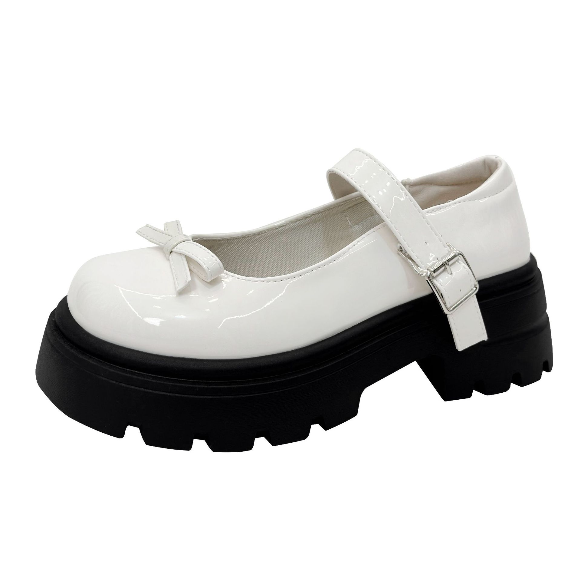 

Маленькие кожаные туфли в студенческом стиле 2024 года, новая женская обувь на платформе в британском стиле на весну и осень, универсальные туфли с юбками на высоком каблуке 35