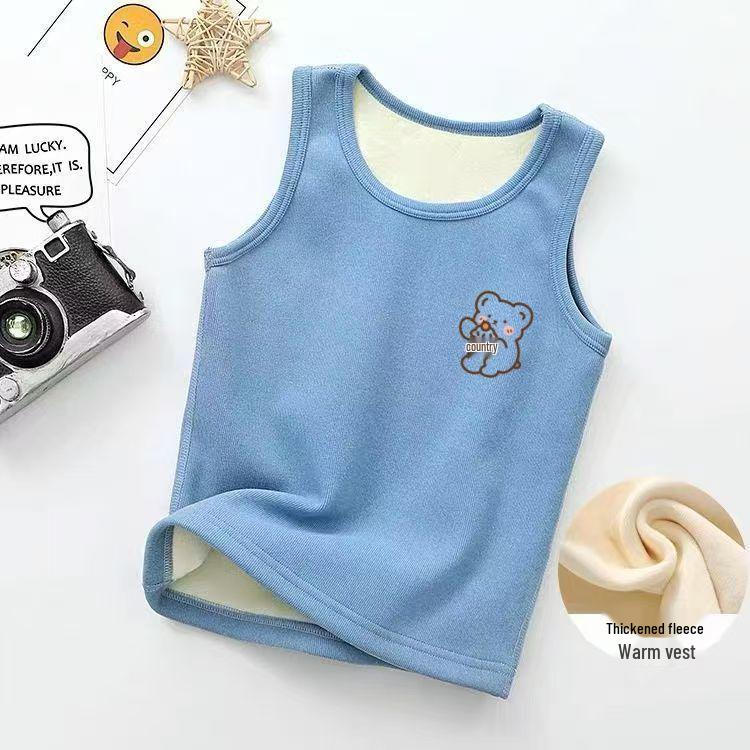 Unisex Kids Thermal Fleece Sleeveless Vest – Thickened Winter Base Layer Top