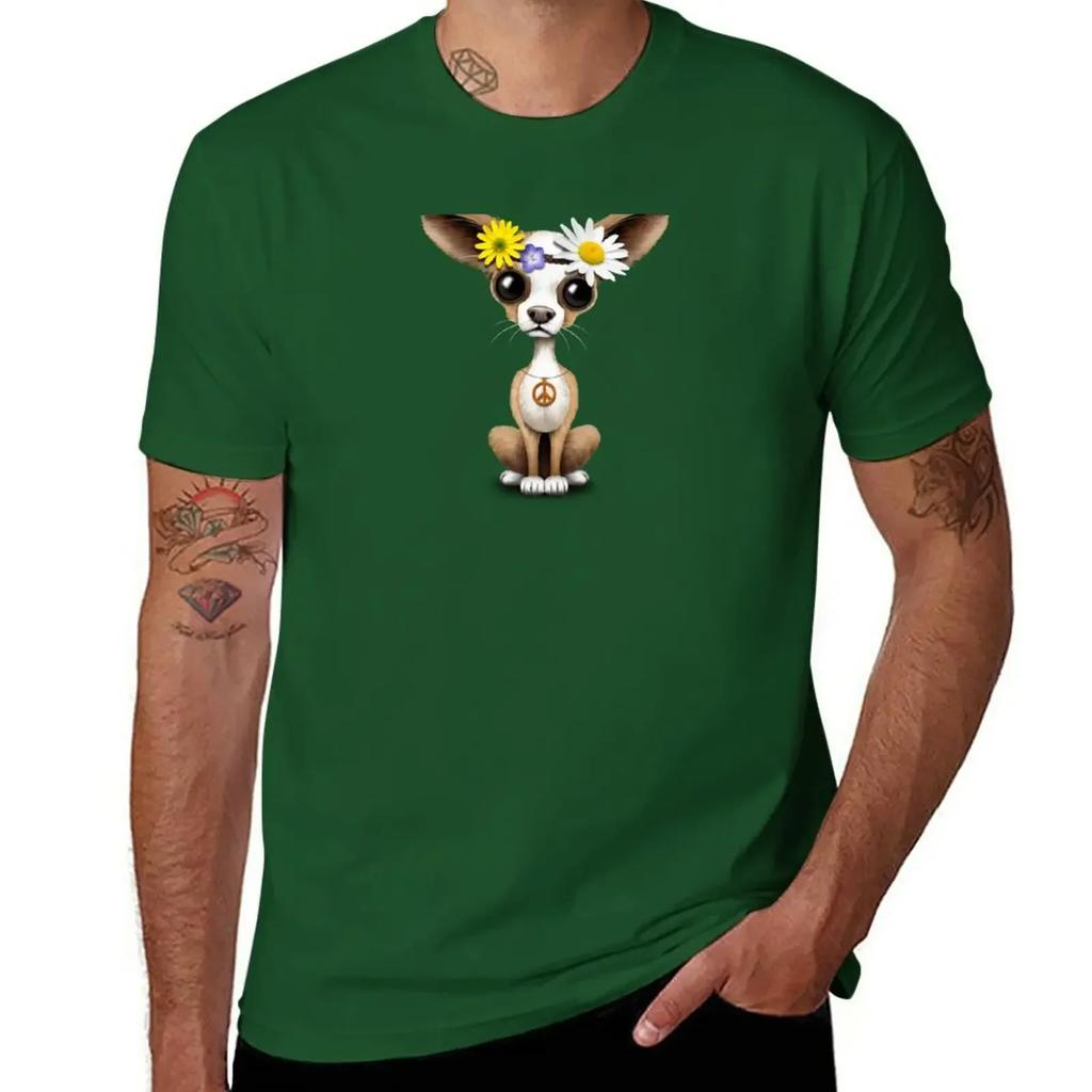 Cute Chihuahua Puppy Hippie T-Shirt anime clothes cute clothes vintage mens graphic t-shirts hip hop