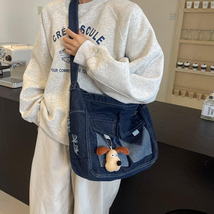 Denim Crossbody Bag for Women Vintage Retro Shoulder Bags Multi-Pocket Leisure Tote Handbag Luxury Designer Female Shopping Bags