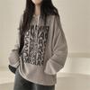 Women's Korean Style Waffle Hoodie - Casual Loose Fit, Autumn/Winter, Plus Velvet