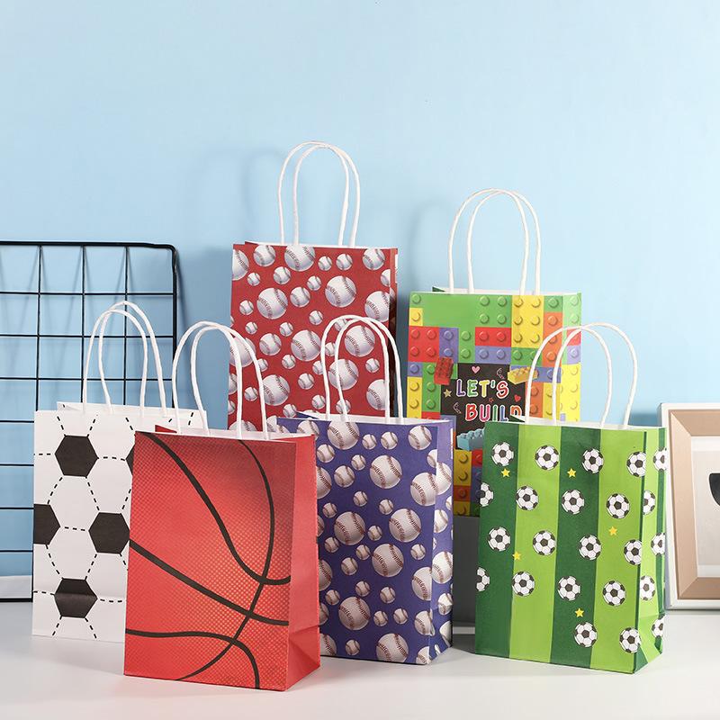 12Pcs Small size Paper Gift Bags with Handles Birthday Party Favor Bags 15*8*21cm