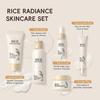 Koreanisches Hautpflege-Set, Glass Skin Pflege-Set, Reis-Hautpflege-Set - Reisreiniger, Toner, Serum, Creme, Augencreme, Gesichts-Set für strahlende Haut, G