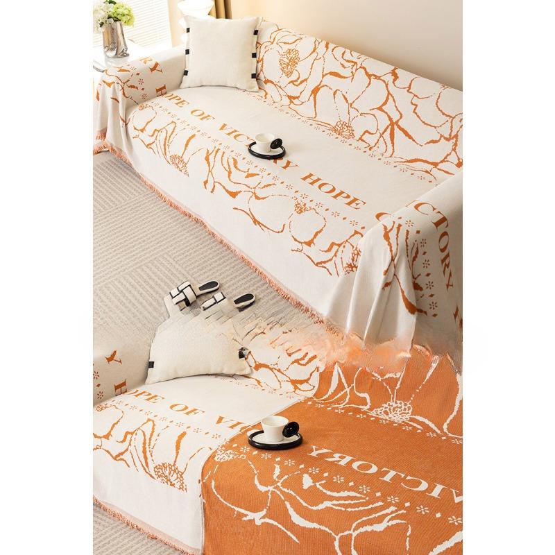 

Chenille Nordic Sofa Cover Set Double Sided Universal Four Seasons Armrest Backrest Cushion Protection Towel JUEoth 180*130