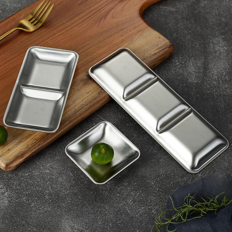 ZISIZ Stainless Steel Multi-Compartment Seasoning Dish