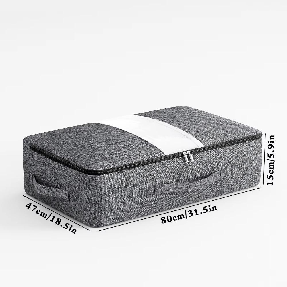 With Handle Under-bed Storage Bag Dust Proof with Large Transparent Window Foldable Storage Box Wear-resistant Large Capacity