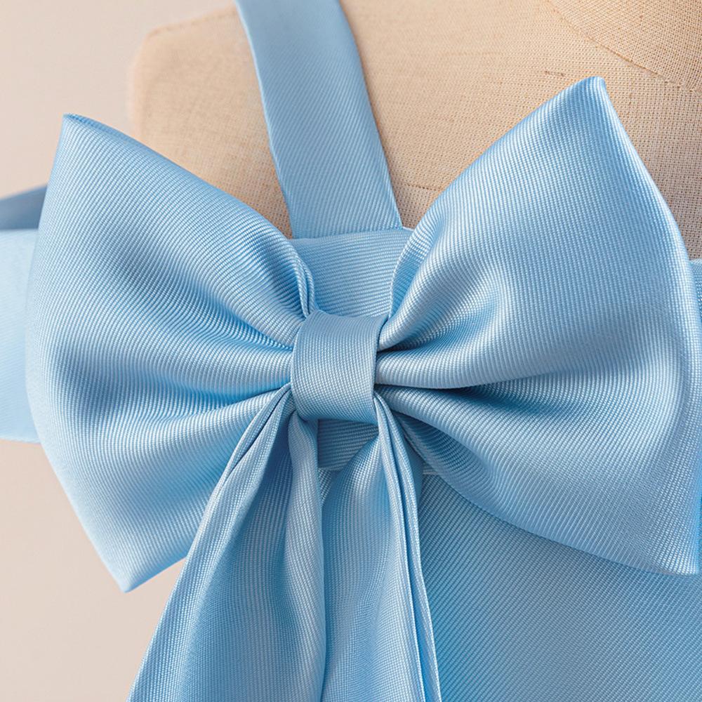 4-14 Years Christmas Flower Girl Princess Dress For Weddings Summer Kid Formal Bow Long Gown For School Evening Party Children Dresses