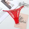 Low-waist T-Back G String Cotton Crotch Sexy Briefs Mesh Thong Flowers Panties Lady Lingerie