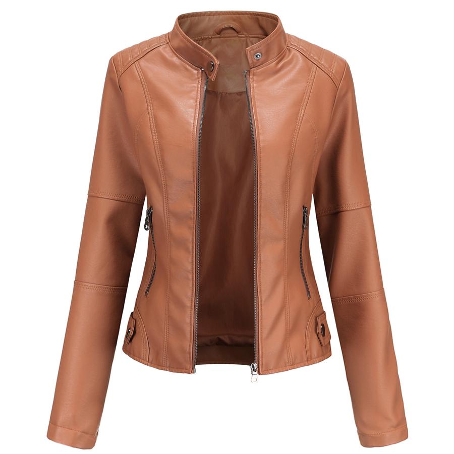 Yeni Moda Oversize Crop Racer Biker Ceket Kadın PU Suni Deri Motosiklet Bomber Mont İnce Fermuarlı Günlük Dış Giyim Plus Size S'den 4XL'e