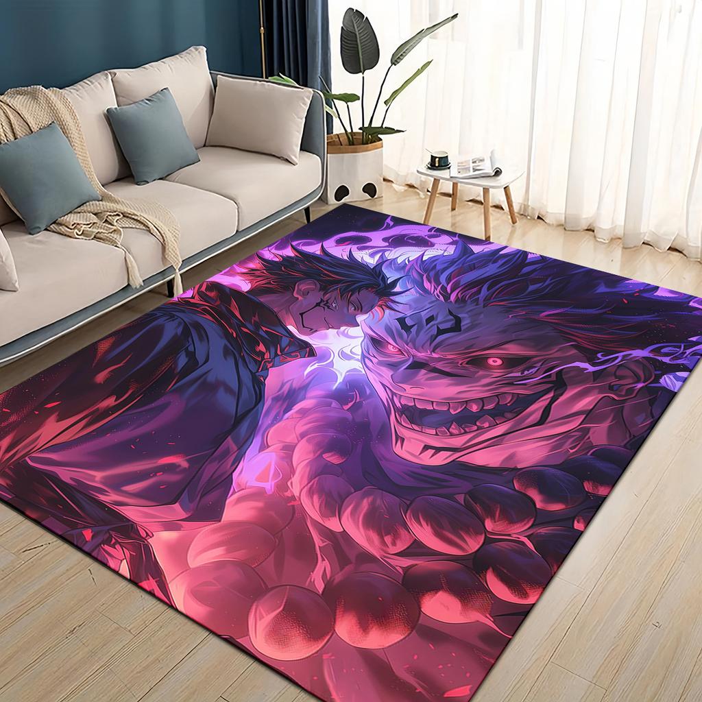 3D Cartoon Jujutsu Kaisen Anime Itadori Yuj Teppich für Wohnzimmer Schlafzimmer Zuhause Sofa Dekoration, Kinder Spiel Rutschfeste Bodenmatte