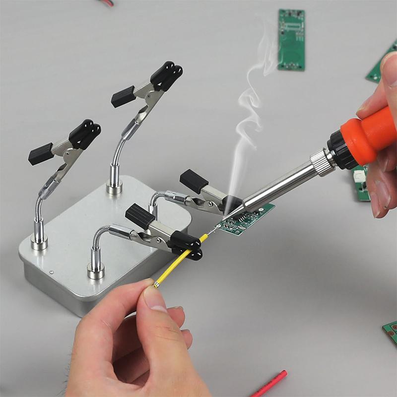 2pcs Large Clamp Soldering Helping Hands Magnetic Universal Flexible Arm Welding Assistant Clamp Thir Hand Welding Repair Tools