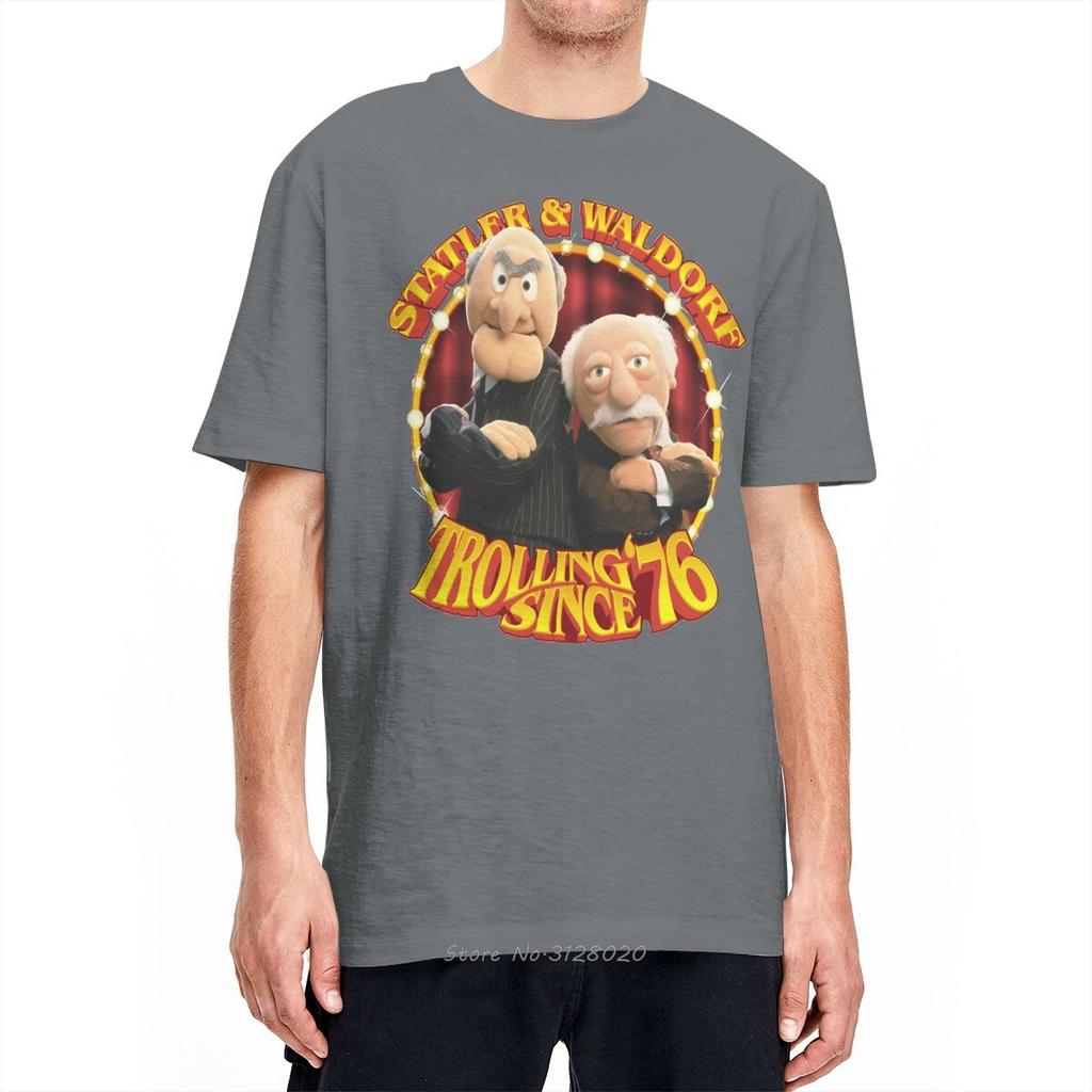 Trolling 76 Since Statler And Waldorf Muppet Show Tshirt Men Cotton Casual Tshirt Fashion Fitness Short Sleeve T Shirt Tops