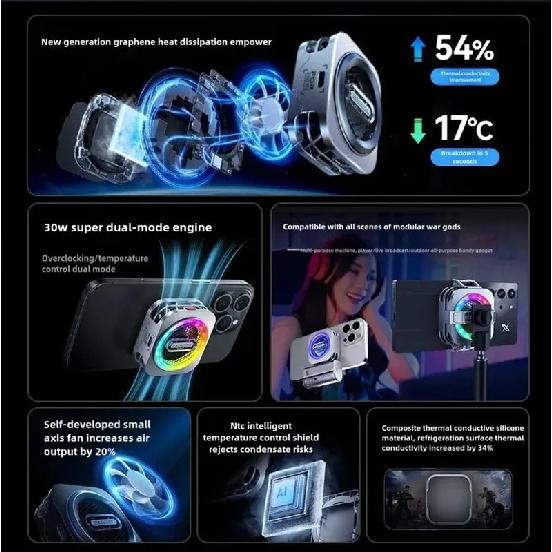 Nubia RedMagic Cooler 6 Pro Global Version Magnetic Phone Radiator Up To 41℃ Cooling AI Temperature Control For Game Phone