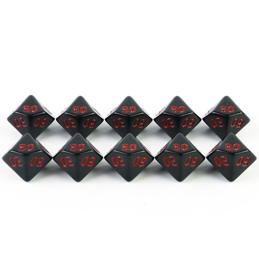10pcs Polyhedral Dice Set D00(00-90) Dice Polyhedral Role Playing Dices DND Role Playing Table Game