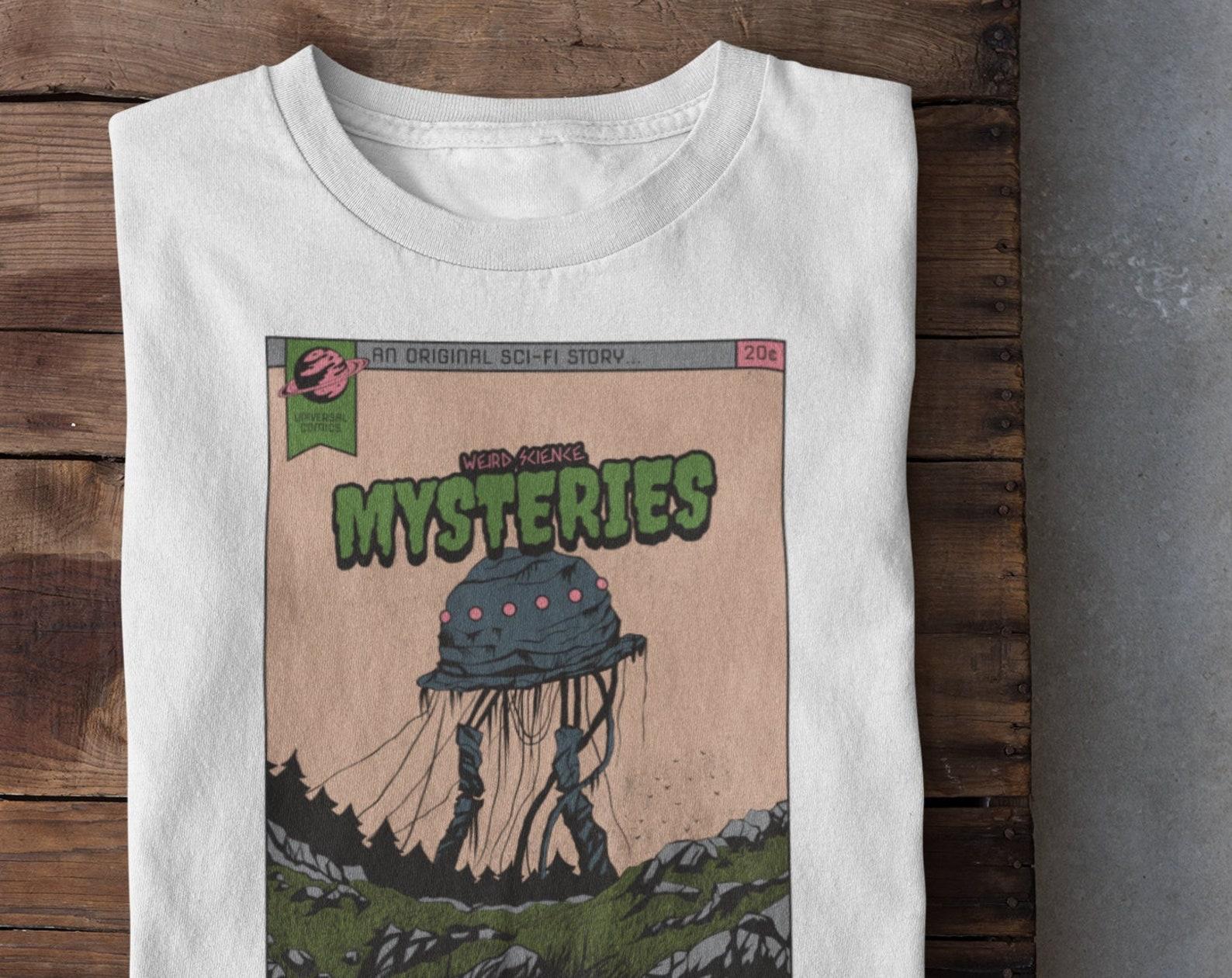 Retro Sci-Fi Comics T-Shirt: Weird Science Mysteries S