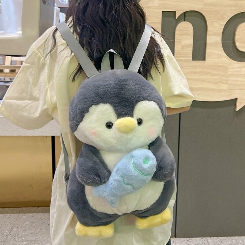 Cute Plush Penguin Backpacks Women Cartoon Fun Shoulder Bag New Trendy Personalized Girl Fashion Rucksack Kawaii Animal Knapsack