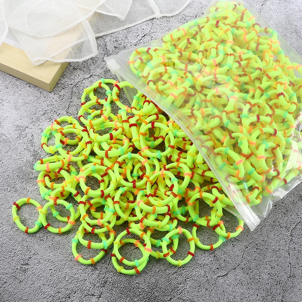 50/100PCS/Set Kids Colorful Hair Bands Fluorescent Colors Girls Cute Elastic Headband Children Hair Rope Hair Accessories Holder