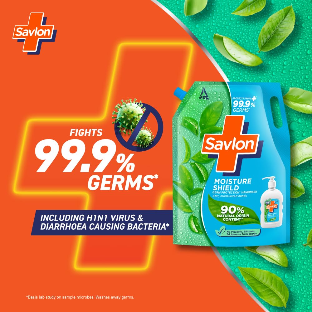 Savlon Moisture Shield Handwash Refill Pouch 1.35L Aloe Vera Soft Moisturizing Germ Protection