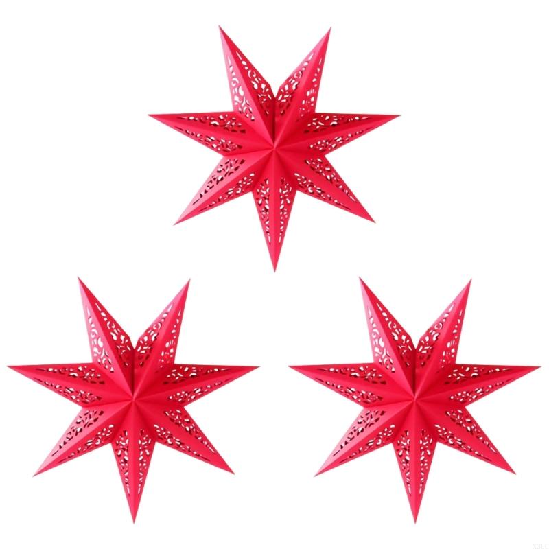 

Christmas Star Pendant Light Cover Paper Lanterns Multipurpose Holiday Wedding Parties Background Decoration X3UC красный