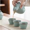 Ru-Pattern Ceramic Travel Tea Set
