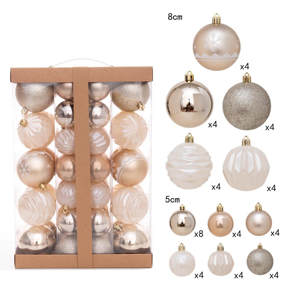 48PCS Fashion Plastic Christmas Ball Set 5cm 8cm Suspensable Christmas Tree Balls Multicolor Xmas Baubles Party