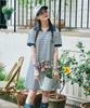 Metapeo Met Striped Collar Summer Dress Navy