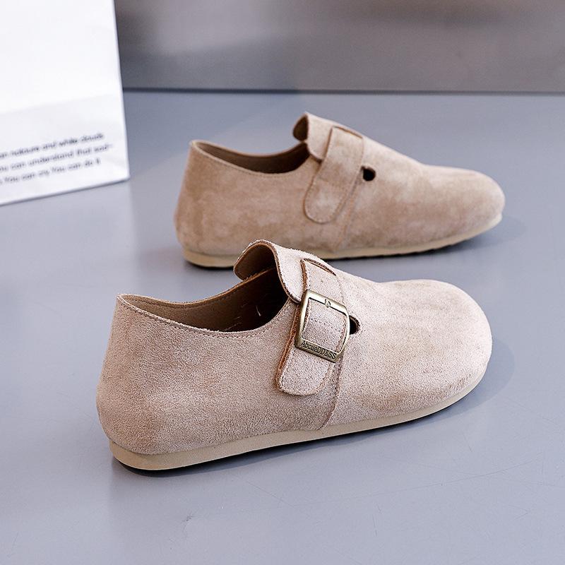 Autumn new inner heightening shoes flat heel Birkenstocks children's buckle outdoor lazy casual shoes H