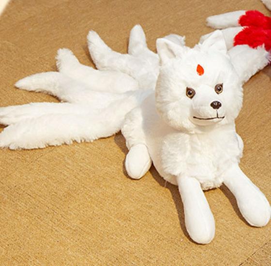 

Nine-Tailed White Fox Plush Toy - Perfect Gift for Girls Birthdays Small 26x56cm ~0.41KG