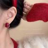 Französische Retro Geometrische Rote Ohrringe für Damen - Herbst/Winter 2025 Trendiger Promi-Stil