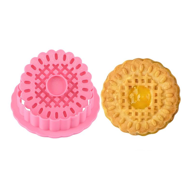 Retro Round Sandwich Cookie Mold Set Heart & Dot Edge Biscuit Cutters For Jam, Chocolate & Cheese Cookies Valentine'S Day