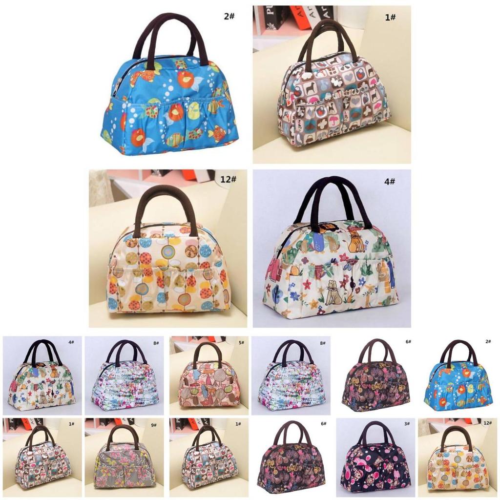 Stylish Waterproof Printed Handbag For Women Versatile Lunch Box Tote Travel Bag