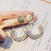 Luxury Crystal Rhinestone Long Tassel Clip Earrings for Women Bridal Non Pierced Dangling Circle Earrings Party Wedding Jewelry