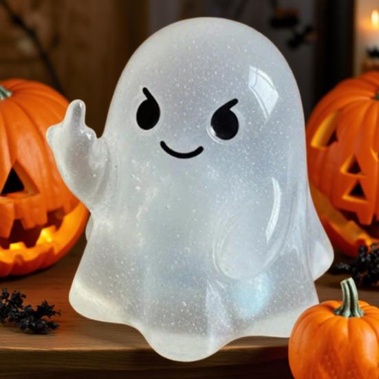 Zlobivý duch dekorace Halloweenská figurka ducha Pryskyřičné řemesla s dráždivými pózami Strašidelně roztomilé stolní ozdoby pro večírky