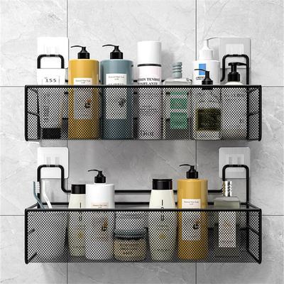 Wall-mount Bathroom Shelf Shower Shampoo Rack Toilet Accessories Kitchen Free Punch Condiment Storage Basket Bathroom Organizer