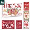 Putuo Decor Pc Vintage Metal Tin Sign Hot Cocoa Welcome To the North Pole Santa Stop for Xmas Party Christmas Gift