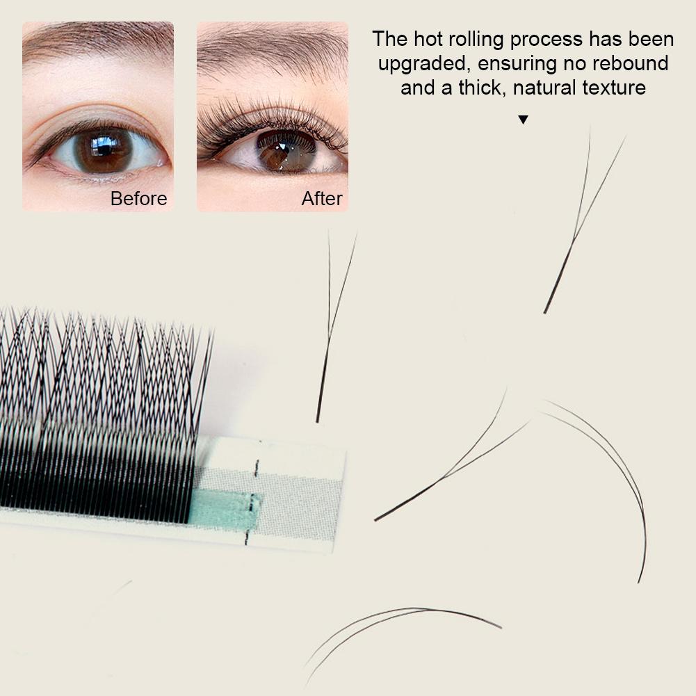 Black Y Shaped 2D YY Ultra-thin Lash Extension Premade Fans Eyelashes Extensions Single Tip Natural Soft Light False Eyelashes