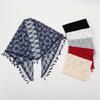 Stylish Lace Triangular Headscarf Hollowout Fringed Shawl With Flower Pattern Great For Fashion Enthusiasts Women Favor