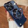 Plating For Magsafe Case For iPhone 16 13 12 11 Pro Max Clear Magnetic Ring Holder Cases For iPhone 15 14 Pro Max 16 Plus Cover