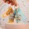 New Cartoon Cute Mitao Cat Figures Keychain Silicone Doll Cosplay Key Ring Kawaii Car Backpack Key Model Toys Party Kids Gifts
