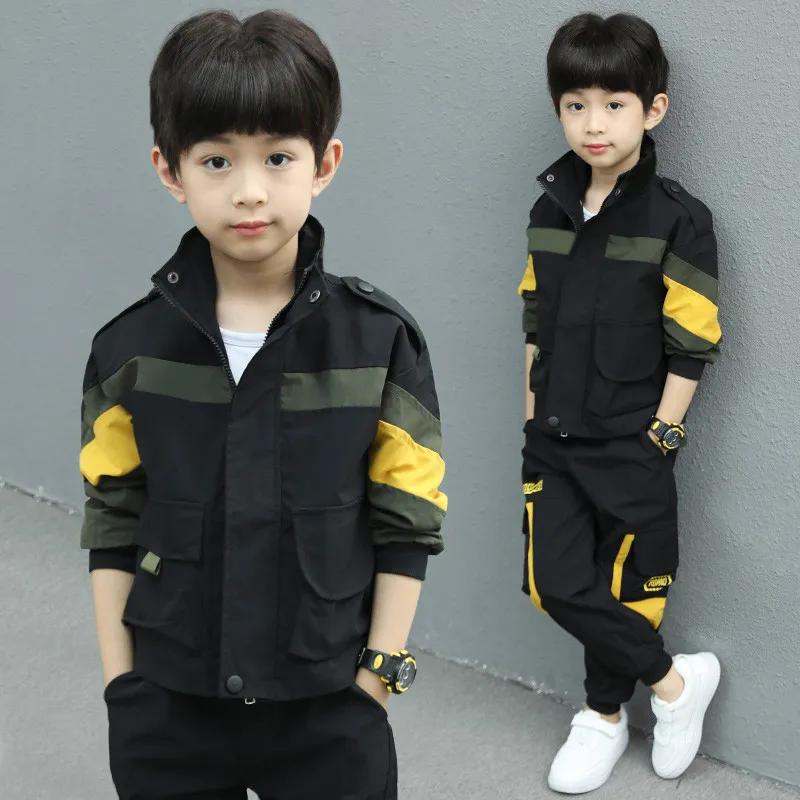Boys' 2pcs/Set Spring Autumn Clothing Suits (Coat + Pants) - Kids  Teenager Sport School Outwear Suit