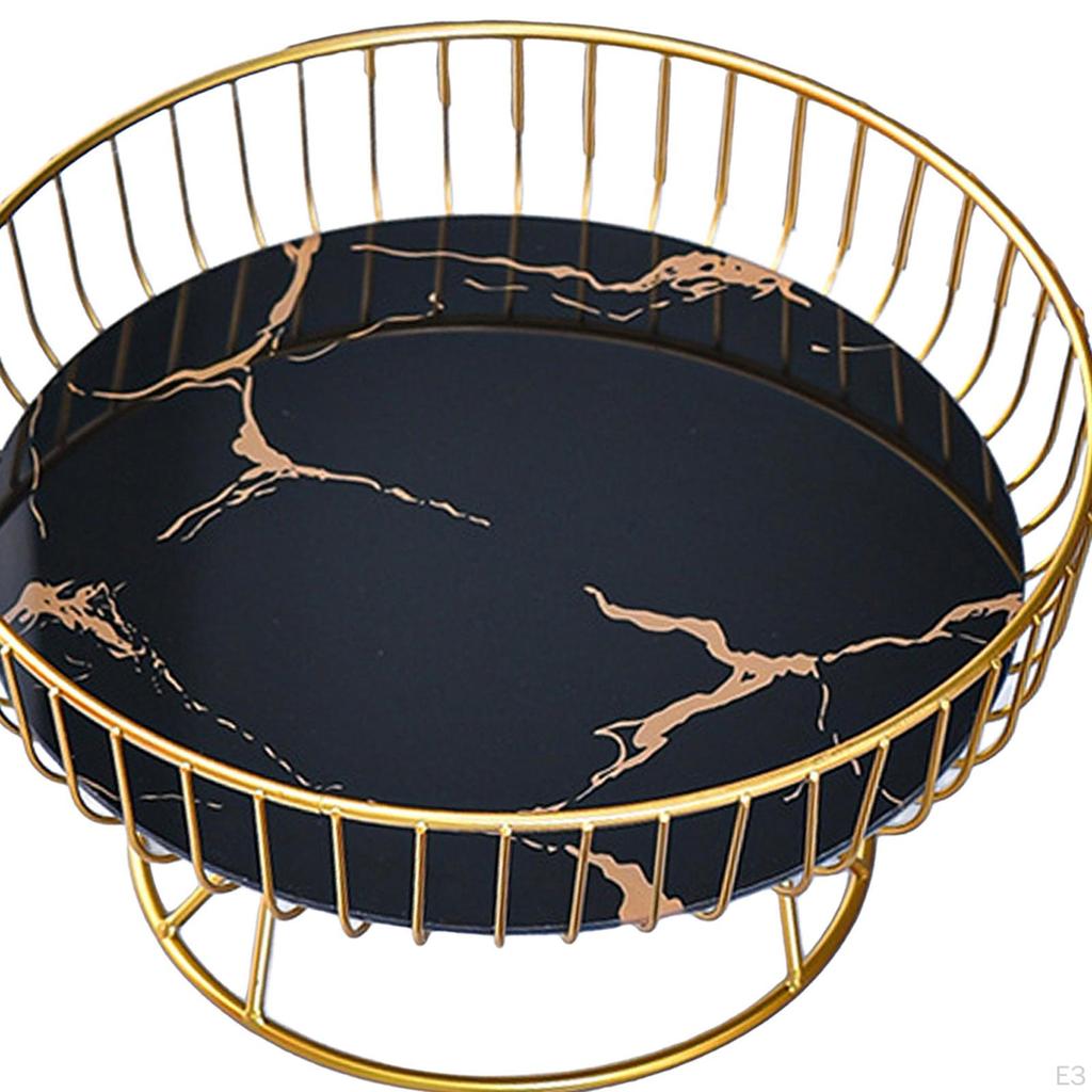 Metal Iron Wire Serving Tray, Table Organizer Bread Rack Bowl Household Single Tier Cake Stand