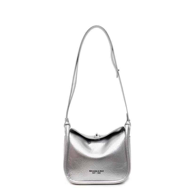 

Новая модная сумка через плечо, трендовая сумка-мессенджер серебряный