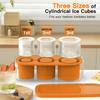 Cylinder Ice Cube Tray for 30Oz-40Oz Tumbler BPA-Free Slow Melting Ice Mold with Lid And Bin Easy Release Ice Maker for Whiskey Cocktail