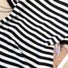 Short Sleeved Striped A-Line Fashionable Summer Casual T-Shirt Dress Sense Design Women