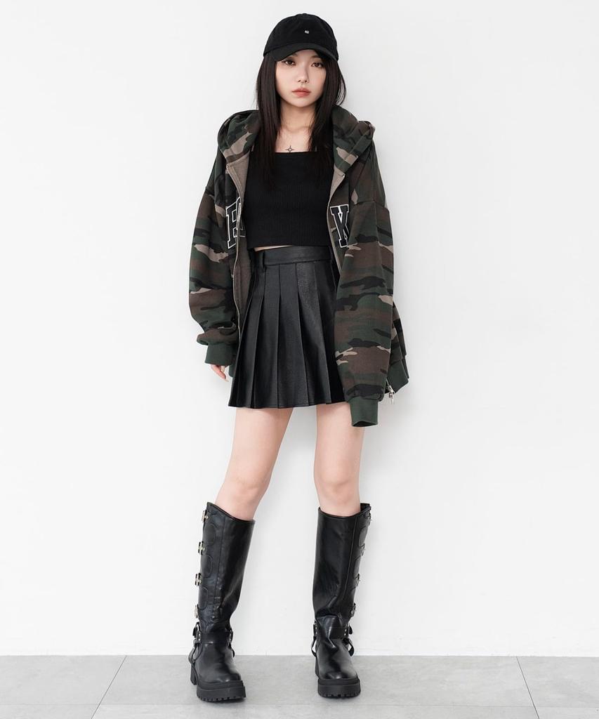 PU Pleated Skirt Winter Black [WEGO] Pants, Spring, Autumn, Clothing, Bottoms, Women's Skirt, XS,