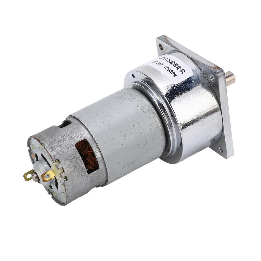 Gear Motor DC 24V 3.8A Speed Reduction Self Locking Reversible Worm Geared Motor for Machine 100RPM