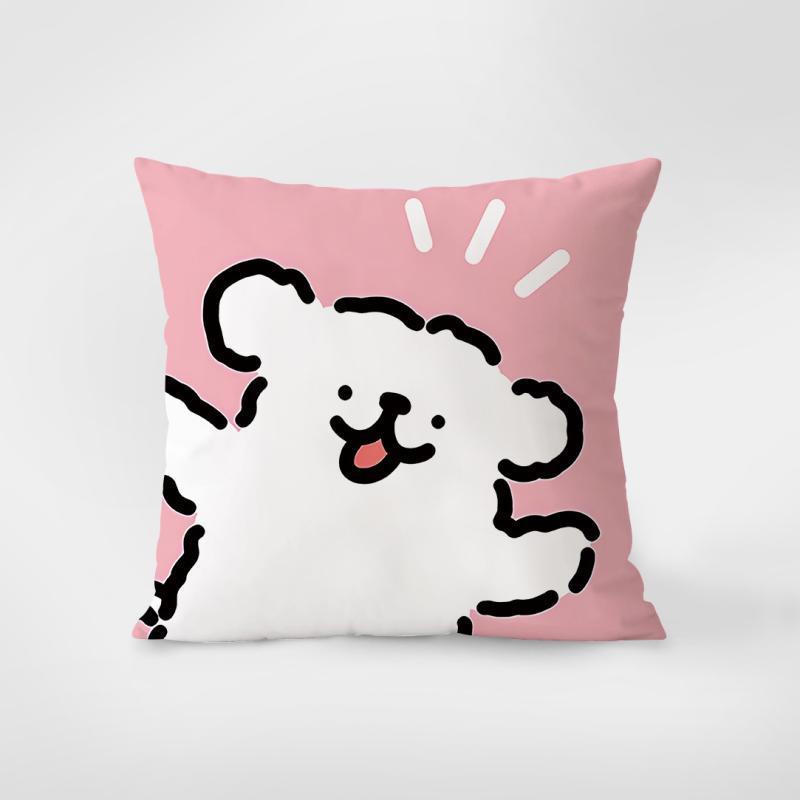 Korean Line Puppy Pillow, Fresh Sofa Pillow, Modern Chair Back Line Pillow Cover, Living Room Cushion Cover