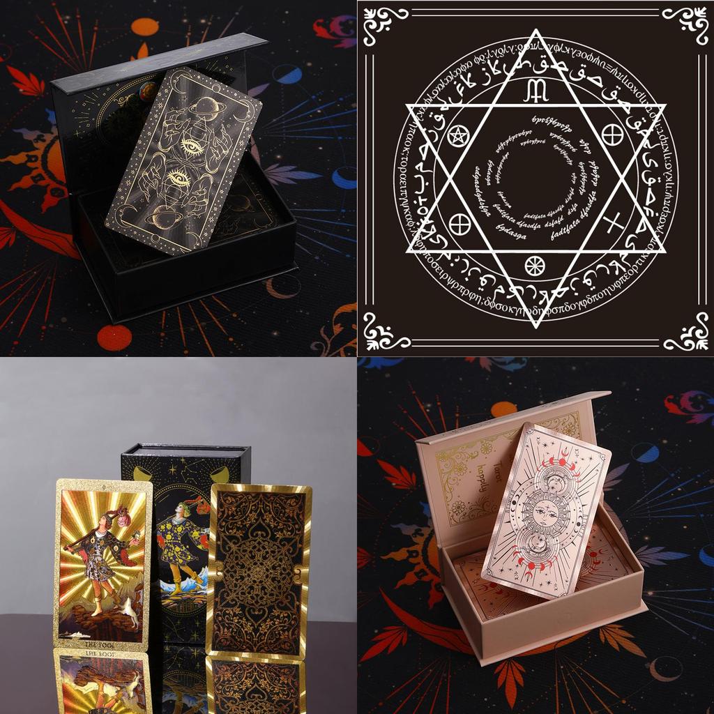 Tarot Cards Gift Set Waterproof Plastic For Family Board Games And Emotional Development