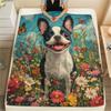 Coperta in Flanella con Fantasia Boston Terrier, Alta Qualità, Confortevole per Tutte le Stagioni, Decorazione per la Casa, Calore e Comfort, Perfetta per Regali.