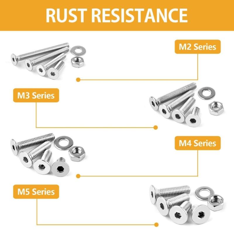 950pcs Complete Screw Set Stainless Steel Screw Assortment Set with Storage Boxs Bolt Nut & Washer Set for DIY & Machine